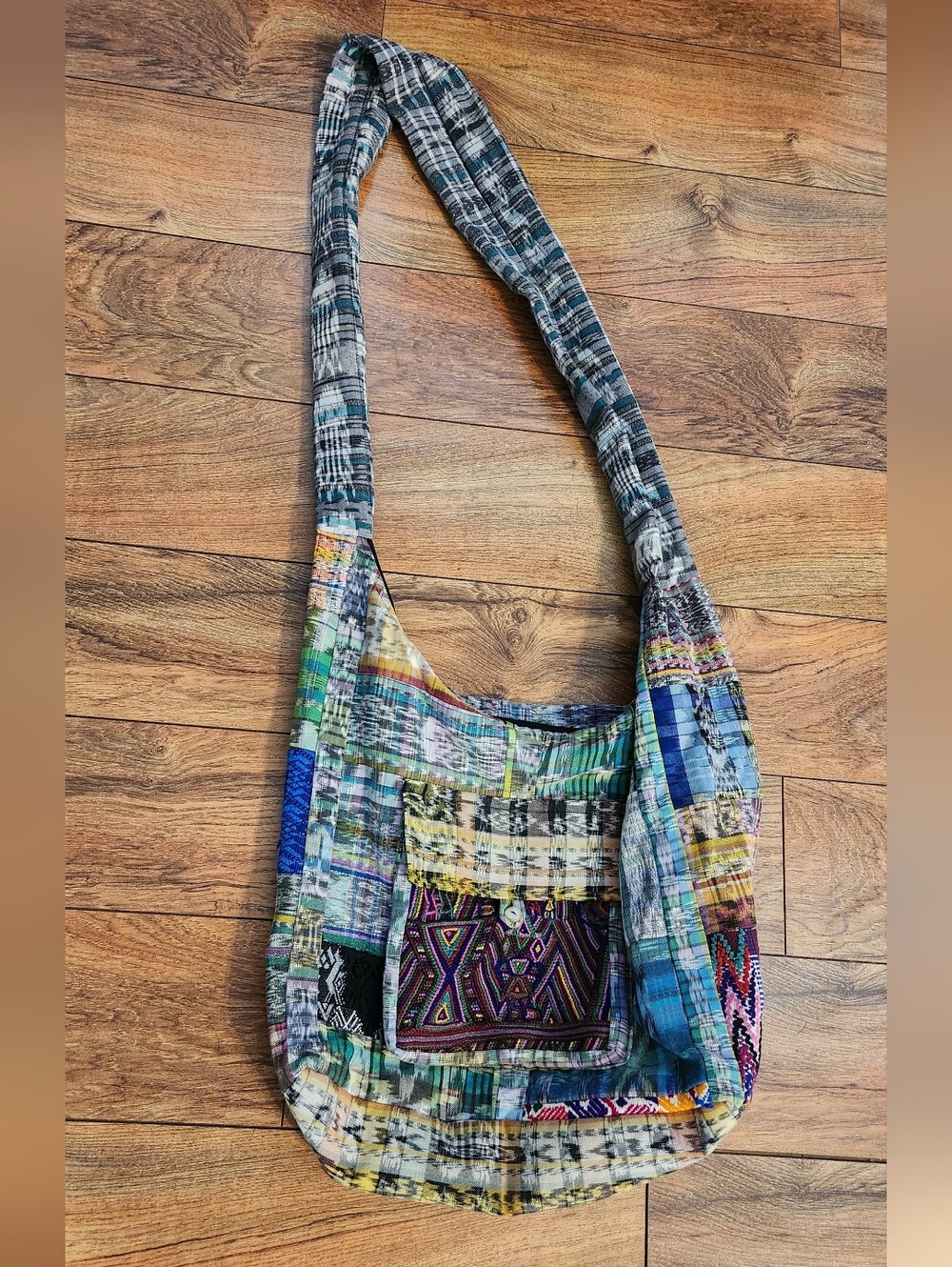 Multicolor Patchwork Sling Bag - Boho Shoulder Bag